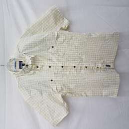 Patagonia Men's Air Vent Yellow Plaid Short Sleeve Shirt Size MM