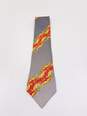 Vintage Gianni Versace Italy 90s Gold Baroque Print Stripe Silk Neck Tie 57 inch image number 3