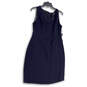 NWT Womens Black V-Neck Sleeveless Back Zip Knee Length Sheath Dress Sz 12 image number 1