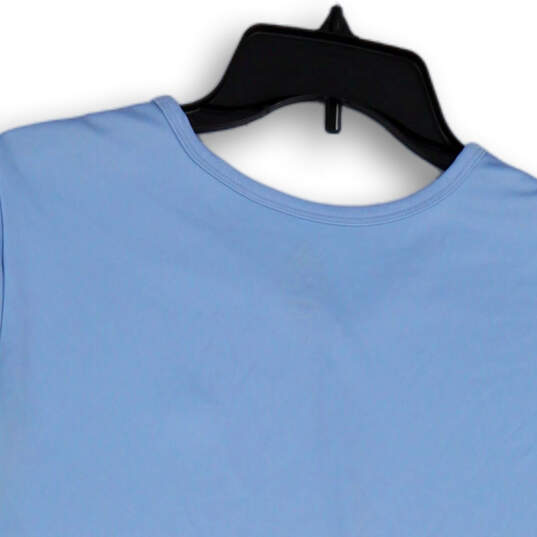 Womens Blue V-Neck Short Sleeve Regular Fit Pullover T-Shirt Size Medium image number 4