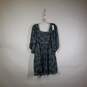 NWT Womens Floral Square Neck Puff Sleeve Pullover Mini Dress Size Large image number 2