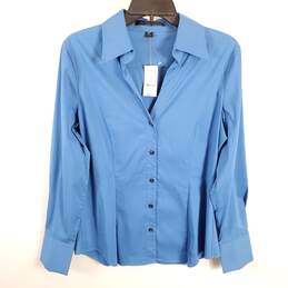Express Women Blue Dress Shirt L NWT