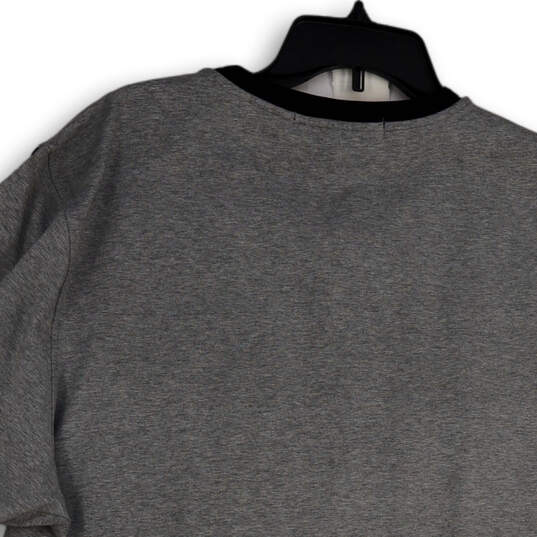 Mens Black Grey Short Sleeve Kangaroo Pockets Pullover T-Shirt Size 4X image number 4