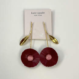 Designer Kate Spade Gold-Tone Posh Poppy Flower Statement Drop Earrings