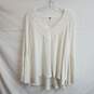 Free People White Long Sleeve Lightweight V-Neck Top Women's Size M image number 1