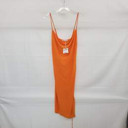 Zara Orange Midi Slip Dress WM Size S NWT