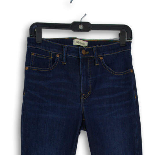 Womens Blue Denim Dark Wash 5-Pocket Design Skinny Leg Jeans Size 27 image number 3