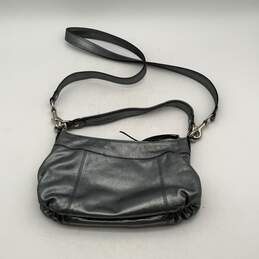Coach Womens Silver Leather Adjustable Strap Zipper Crossbody Bag Purse alternative image