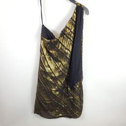 Trina Turk Women Black/Gold Metallic Dress Sz 10