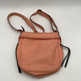 Womens Orange Leather Inner Pockets Adjustable Strap Zip Crossbody Bag alternative image