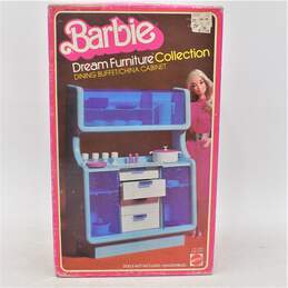 Sealed VTG 1978 Mattel Barbie Dream Furniture Collection Blue Dining Buffet China Cabinet Set
