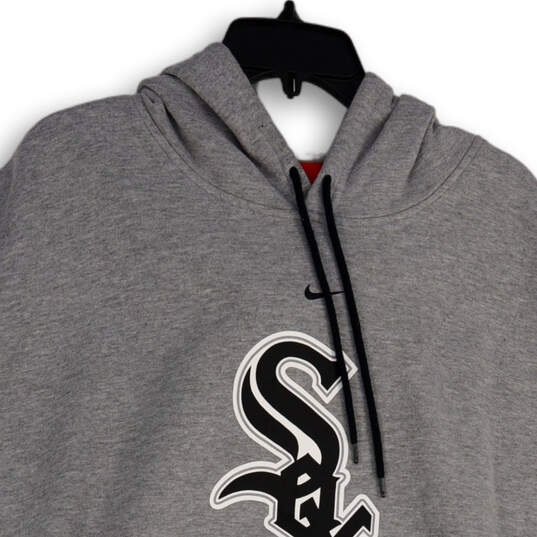 Mens Gray Chicago White Sox Sleeveless Baseball Pullover Hoodie Size XXL image number 3
