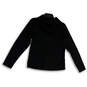 Womens Black Long Sleeve 1/4 Zip Modern Pullover Hoodie Size Large image number 2