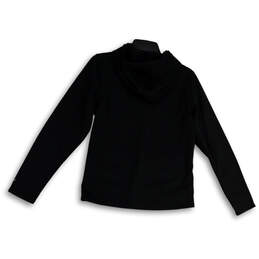 Womens Black Long Sleeve 1/4 Zip Modern Pullover Hoodie Size Large alternative image