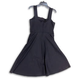 Womens Black Sleeveless Square Neck Wide Strap Fit & Flare Dress Size 8 alternative image
