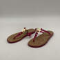 Womens Brown Pink Monogram Charm Stylish Thong Sandals Size 6 image number 1