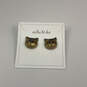 Designer Stella & Dot Gold-Tone Rhinestone Owl Fashionable Stud Earrings image number 4