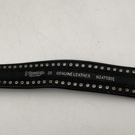 Mens Black N2475901 Genuine Leather Buckle Adjustable Western Belt Size 38 image number 4
