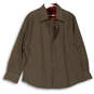 Mens Brown Spotted Pointed Collar Long Sleeve Button-Up Shirt Size XXL image number 4