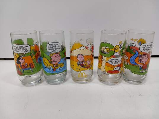 McDonald's Camp Snoopy Glasses Collection of 5 image number 1