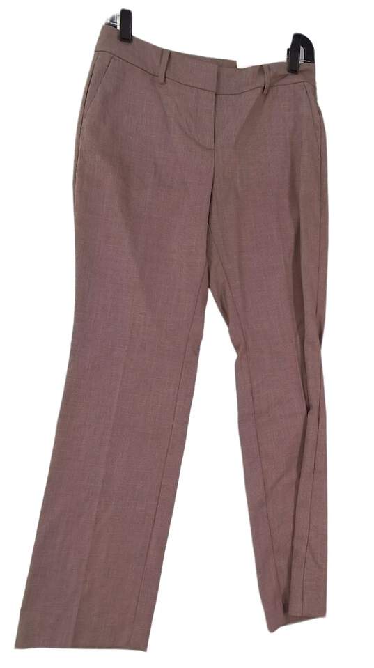 NWT Womens Brown Curvy Straight Leg Dress Pants Size 2P image number 1