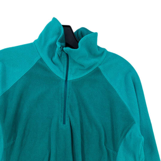 Womens Teal Long Sleeve Mock Neck Quarter-Zip Pullover Sweater Size XL Columbia image number 3