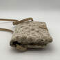 Womens Beige Brown Printed Adjustable Strap Outer Pocket Snap Crossbody Bag image number 4