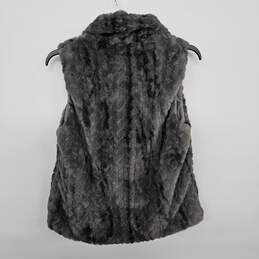 Grey Faux Fur Sleeveless Vest alternative image