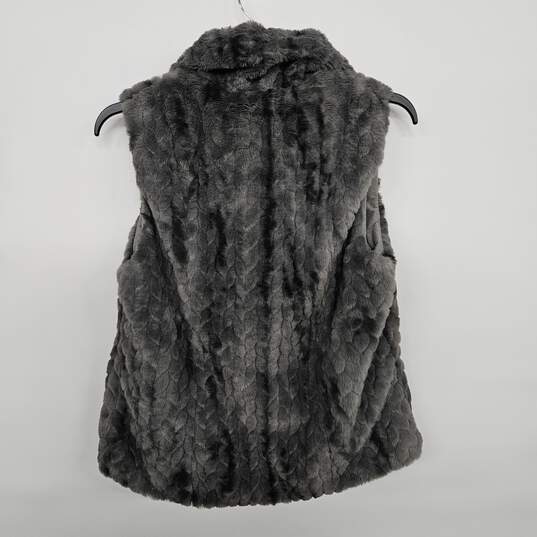 Grey Faux Fur Sleeveless Vest image number 2