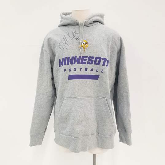 Minnesota Vikings Gray Hoodie Sz. L Signed by Matt Kalil image number 1
