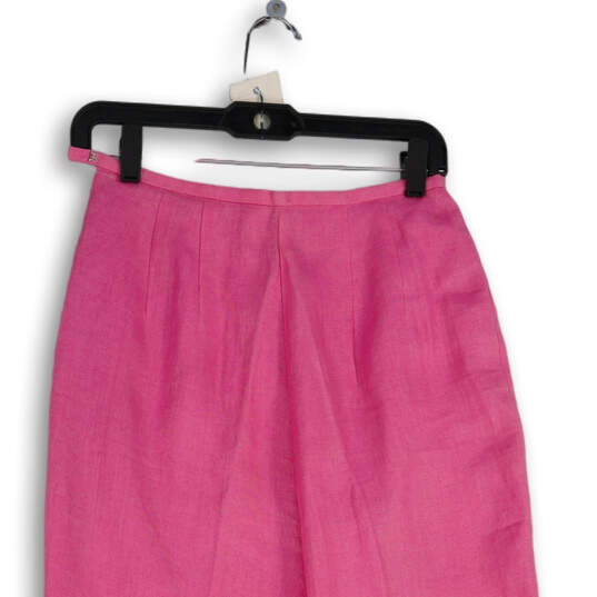 Womens Pink Flat Front Slash Pocket Straight Leg Dress Pant Size 6 image number 3
