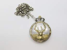 Majesti Deer Buck Stag Pocket Watch W/ Chain