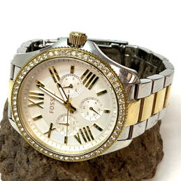 Designer Fossil AM4543 Two-Tone Round Chronograph Dial Analog Wristwatch