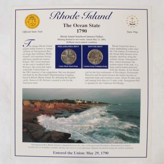 10 Postal Commemorative Society Statehood Quarter & Stamp Single Page Sheets - 523.1g image number 4