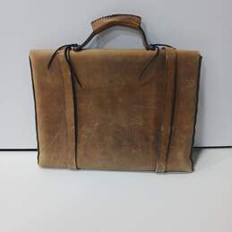 Vintage VMS Handmade Tan Leather Briefcase alternative image