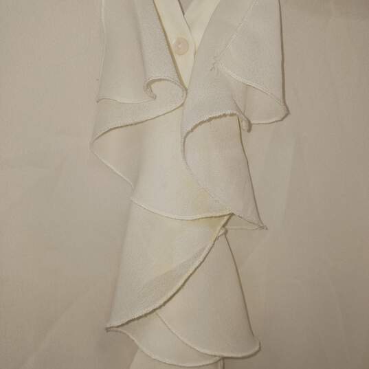 Sunny Taylor White Sheer Ruffle Blouse Women's Size XL image number 4