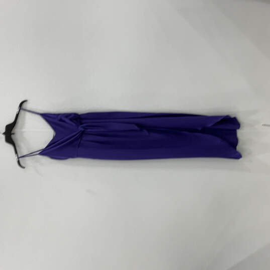 NWT Womens Purple Sleeveless Spaghetti Strap Tie Wrap Maxi Dress Size M image number 3