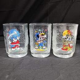 Bundle of 3 2000's McDonalds Mickey Mouse Glass