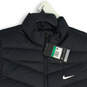 NWT Womens Black Mock Neck Sleeveless Full-Zip Puffer Vest Size XL image number 3