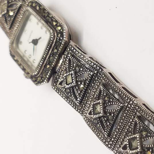 Unbranded 925 Sterling Silver, Crystal & Marcasite Quartz Watch image number 6