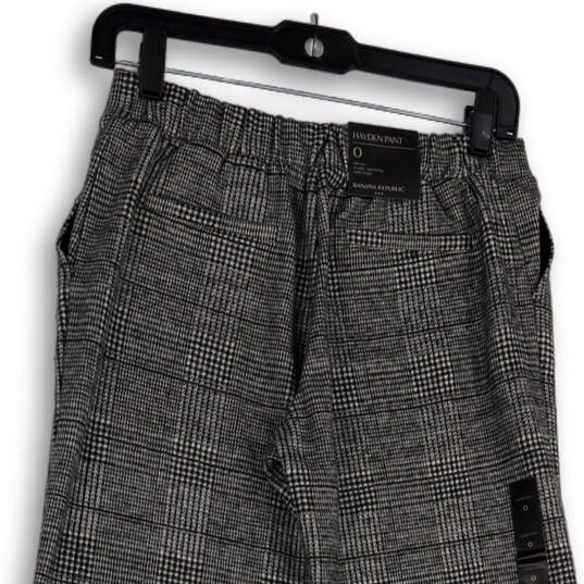 NWT Womens Gray Plaid Elastic Waist Slash Pockets Pull-On Ankle Pants Sz 0 image number 4