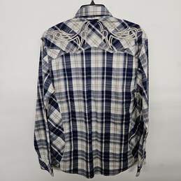 Buckle Black Athletic Fit Navy Plaid Button Up alternative image