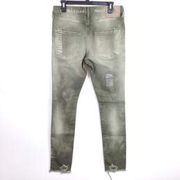 PRPS Men Olive Green Distressed Skinny Jeans Sz 32 alternative image