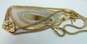 Vintage 14k Yellow Gold Etched Shield Opal Tassel Lariat Necklace 33.5g image number 10
