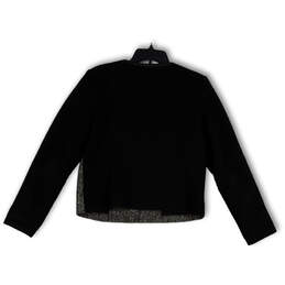 Womens Black Tweed Long Sleeve Asymmetrical Full-Zip Moto Jacket Size 12 alternative image