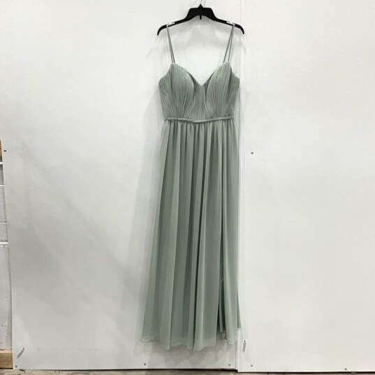NWT Womens Green Sleeveless Sweetheart Neck Bridesmaid Maxi Dress Size A14 image number 1