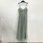 NWT Womens Green Sleeveless Sweetheart Neck Bridesmaid Maxi Dress Size A14 image number 1
