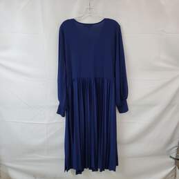Eloquii Navy Blue Faux Wrap Pleated Dress WM Size 16 NWT alternative image