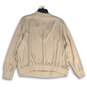 NWT Womens Beige Satin Long Sleeve V-Neck Pullover Blouse Top Size XL image number 2