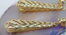 14K Yellow Gold Diamond Cut Drop Earrings 5.6g alternative image